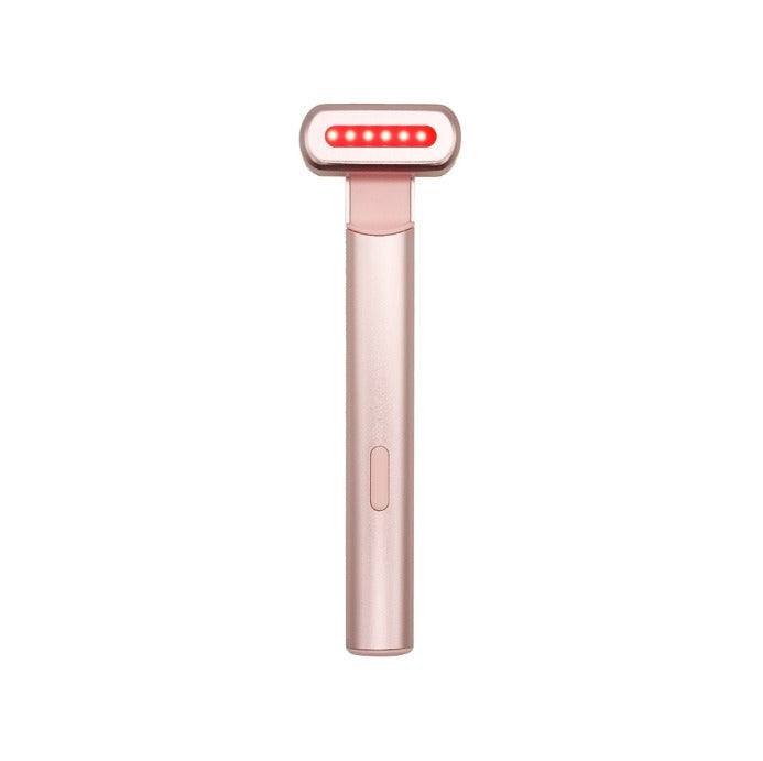 Eye massager with LED red light therapy for anti-aging skincare.