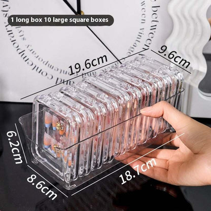 Transparent Manicure Small Wear Nail Box Handmade Nail Storage Box