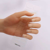 Gel nail stickers on hand, semi-curing, hardening design.