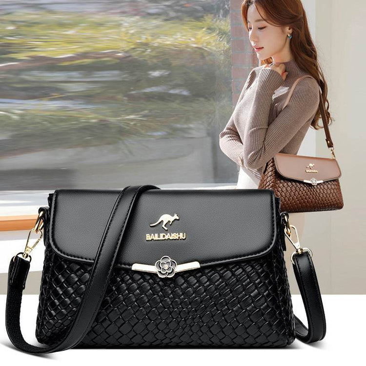 Fashion Lady Mom Large Capacity Rhombus Crossbody Bag with stylish rhombus pattern and durable PU material.