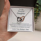 Double Heart Necklace with Personalized Design in Two-Color Peach, Copper Material, Fashion OL Style, Gift Box Included