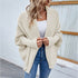 Knitted bat sleeve cardigan with solid color lapel, ideal for autumn/winter fashion.