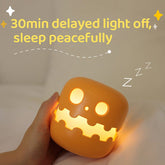 Pumpkin lamp bedside with soothing glow, ideal for relaxation and home decoration.