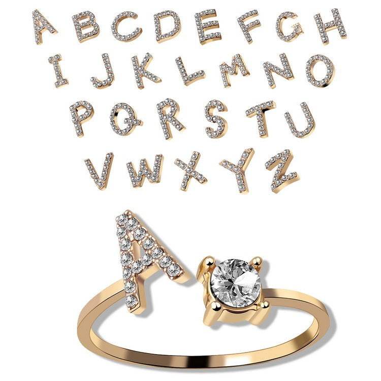 gold ring with initial