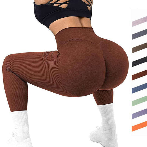 High Waist Seamless Leggings - Slimming Knitted Yoga Pants