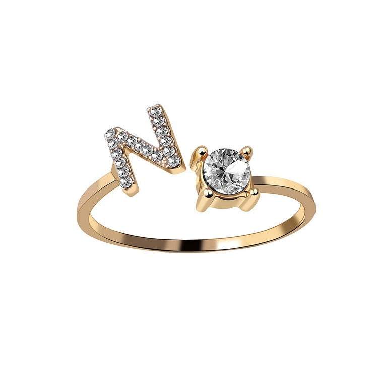 Elegant adjustable ring with a diamond-zircon 