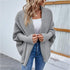 Knitted bat sleeve cardigan in solid color, perfect winter fashion jacket.