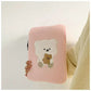 Cute pink laptop sleeve with bear design for women, protective pouch for tablets and laptops.