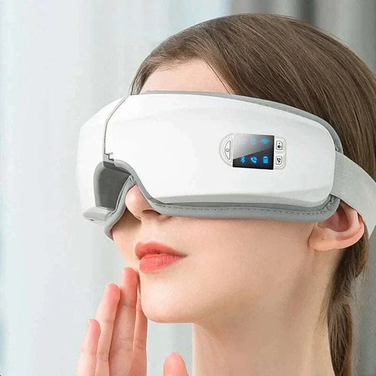 4D Intelligent Eye Massager providing relaxation with customizable massage modes.