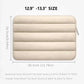 Laptop Bag Tablet Sleeve with zipper closure in beige, suitable for 12.9-13.3 inch devices.