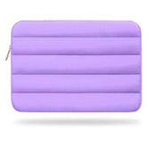 Purple laptop bag tablet sleeve, unisex fashion liner with zipper closure.