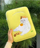 Cute yellow laptop sleeve case with cartoon design for women, featuring a lazy cat and "Happiness" text, ideal for 11 to 15.6-inch devices.