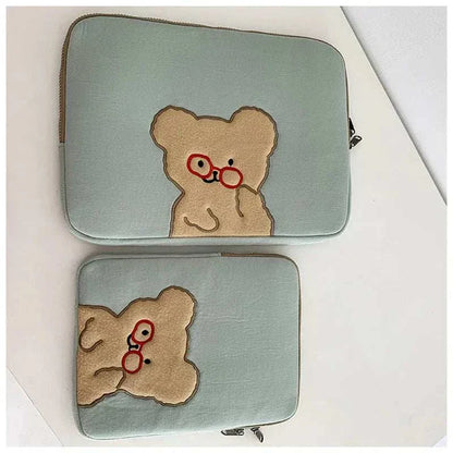 Cute cartoon laptop sleeve pouches for women, protective and stylish, available in various sizes for 11-15.6 inch devices.