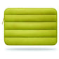 Green solid polyester laptop and tablet sleeve with zipper closure from SZEGYCHX, unisex style.