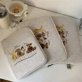 Women cute laptop sleeve case with teddy bear design, multiple sizes, protective pouch.