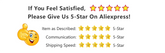 5-star satisfaction rating request for Aliexpress purchase.