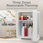 Mini skincare fridge with mirror for cooling beauty products.