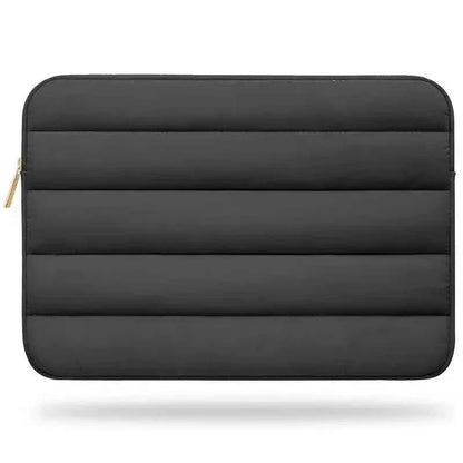 Polyester laptop bag tablet sleeve with zipper closure, solid design suitable for various device sizes, unisex fashion liner style.