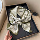 Fashionable stylish artificial silk ornament scarf hair band with elegant floral pattern.