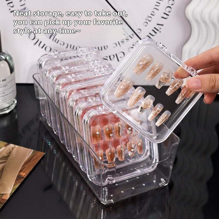 Transparent Manicure Small Wear Nail Box Handmade Nail Storage Box