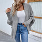 Knitted bat sleeve cardigan in solid color for autumn and winter fashion.