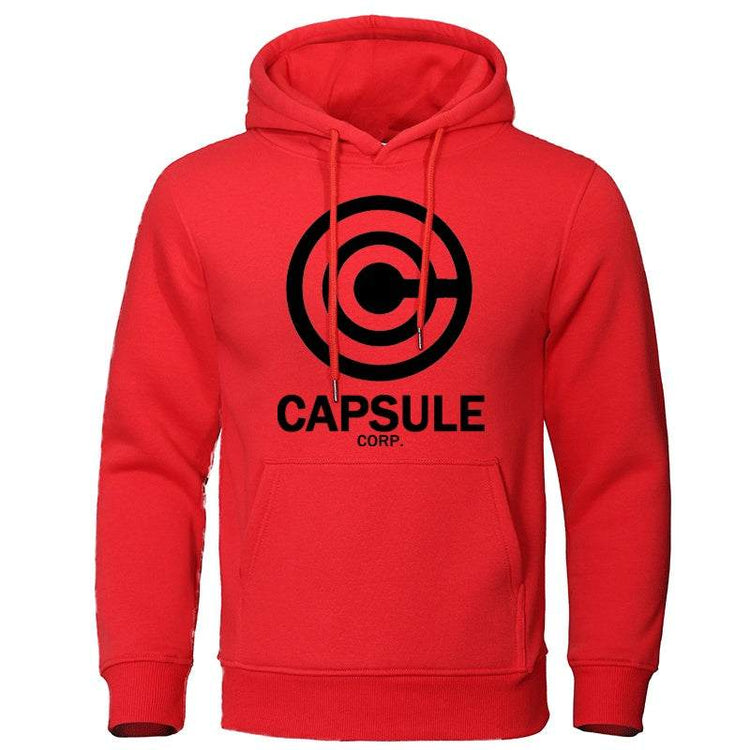 Red hoodie sweatshirt with 